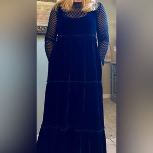 Natural Life Blue Velvet Dress